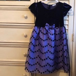 Newberry Girls Party Dress Purple Polka Dots